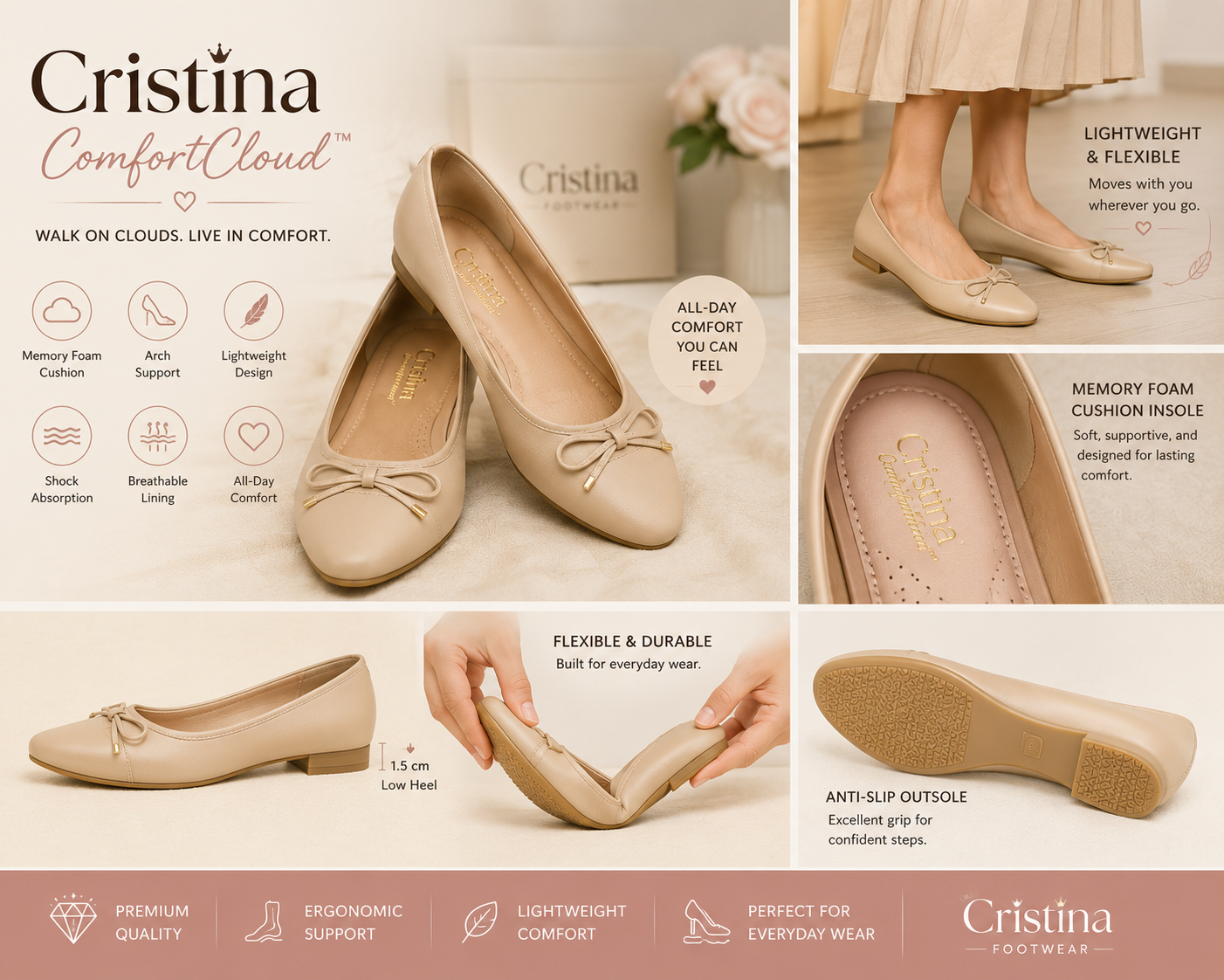 Cristina ComfortCloud™ Flats